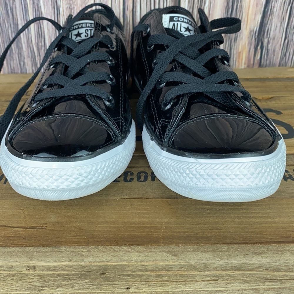 Black Patent Leather Converse Shoes (Size 2) - Picture 10 of 16